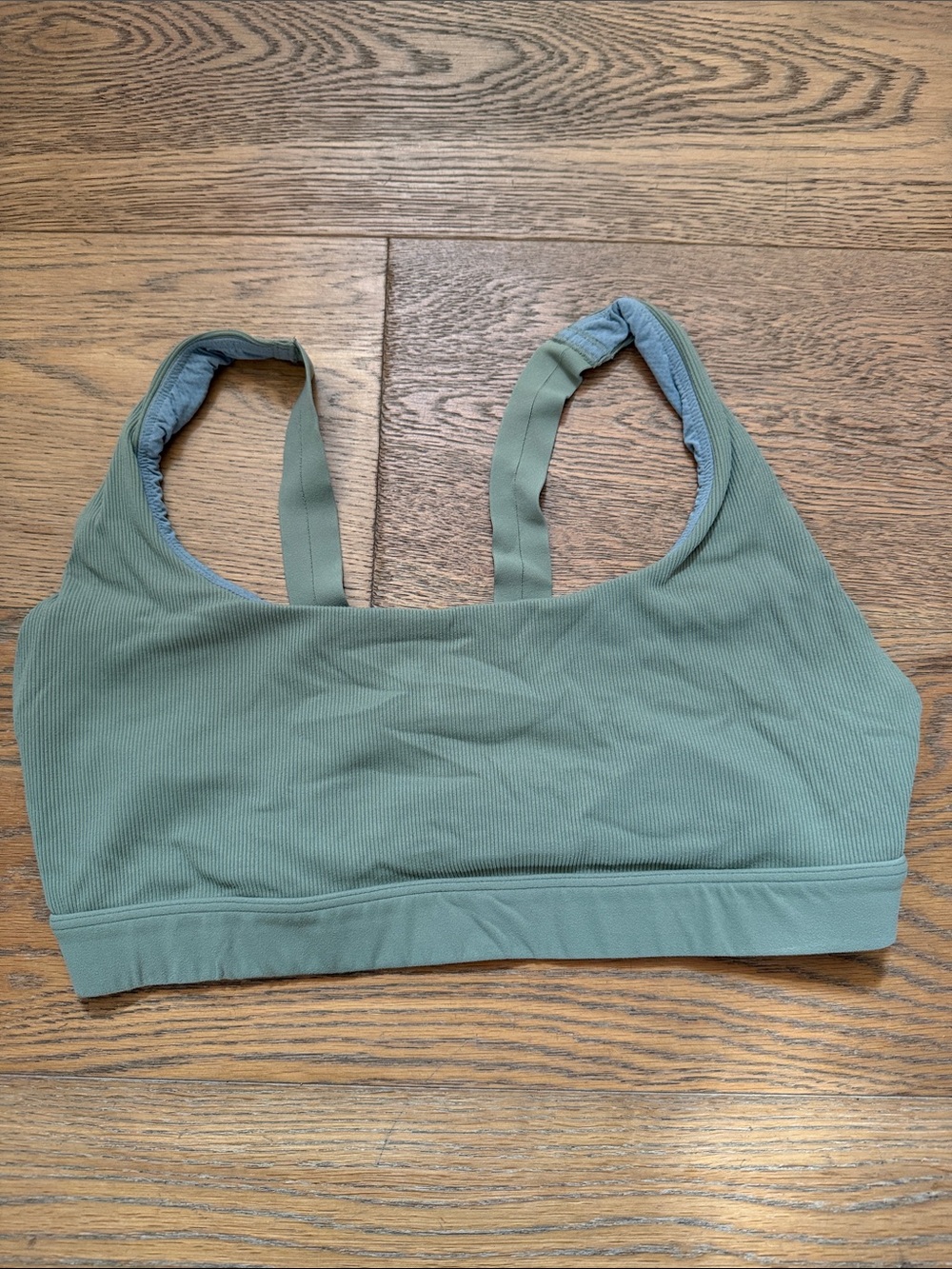 Athleta Ribbed Scoop Sports Bra in Sage